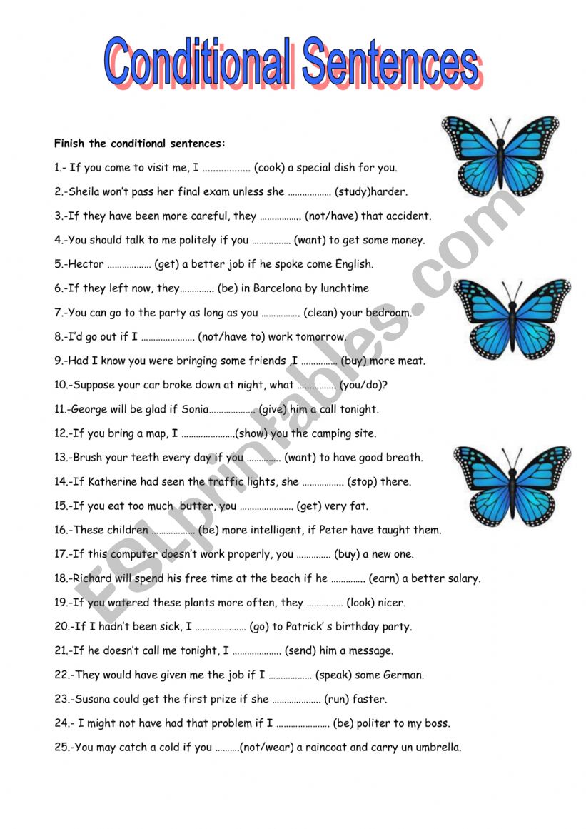 CONDITIONAL SENTENCES worksheet