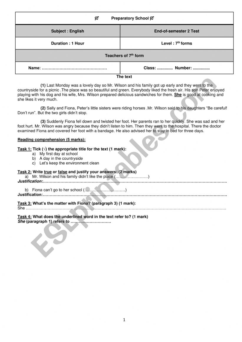 end of semester test nb3 worksheet