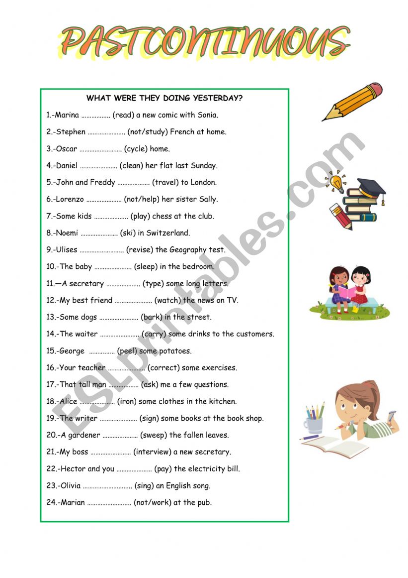 PAST CONTINUOUS TENSE worksheet