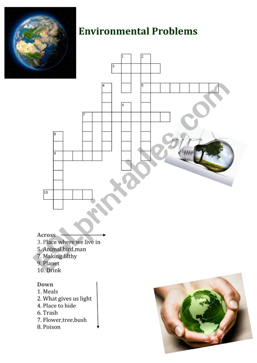 Environmental Problems Crossword, part 2