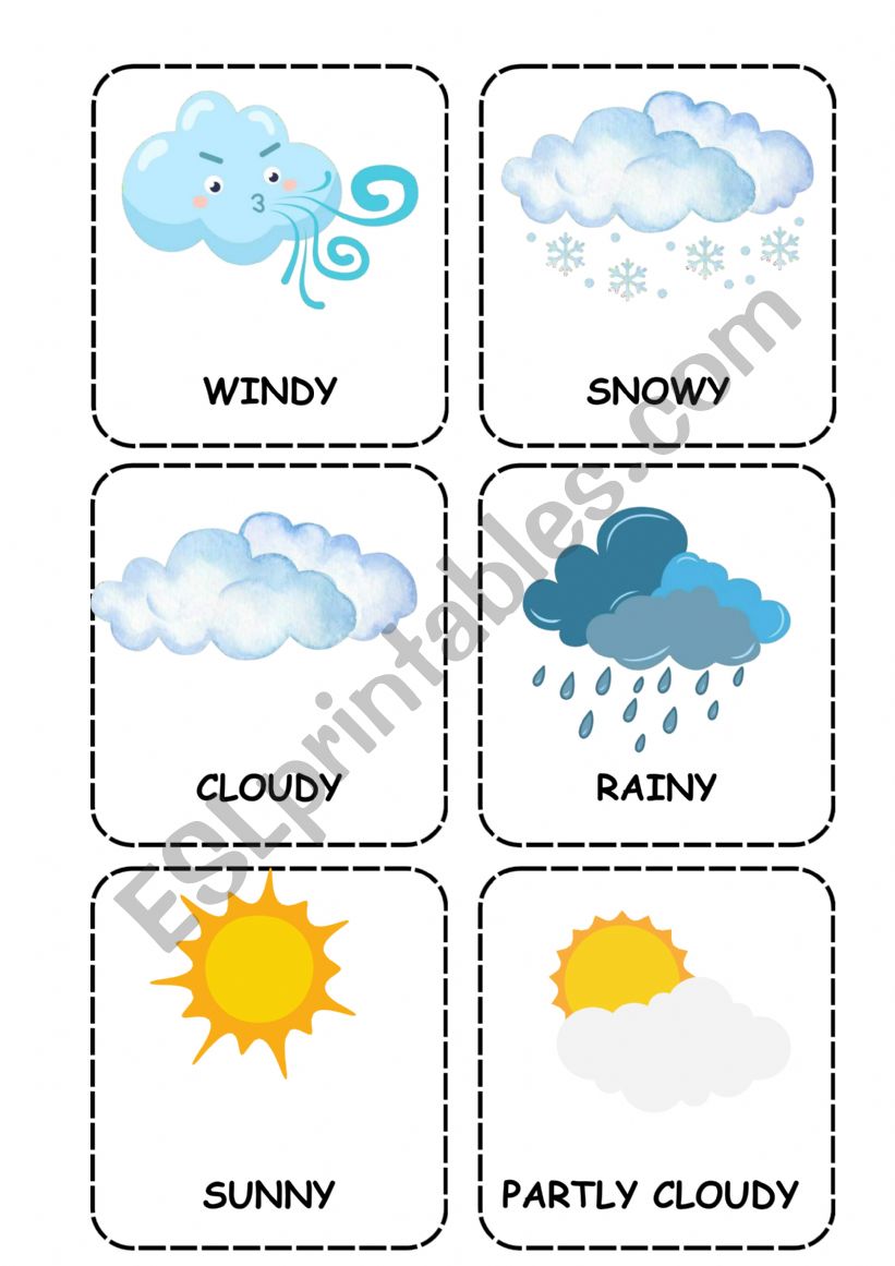 Weather flashcards 1 worksheet
