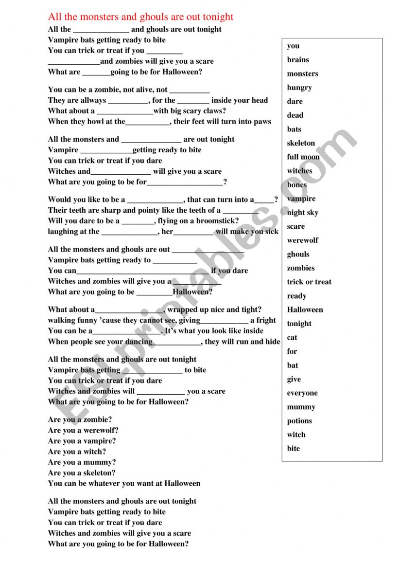 Halloween video worksheet worksheet