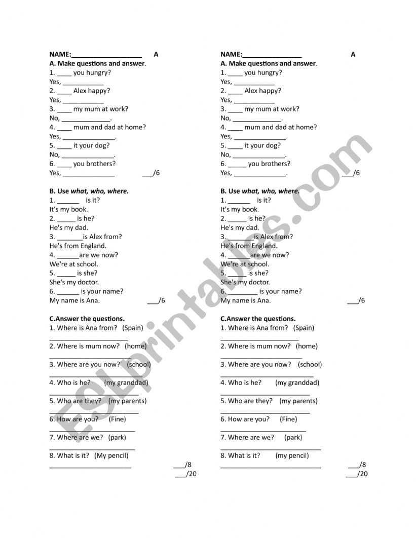 to be worksheet
