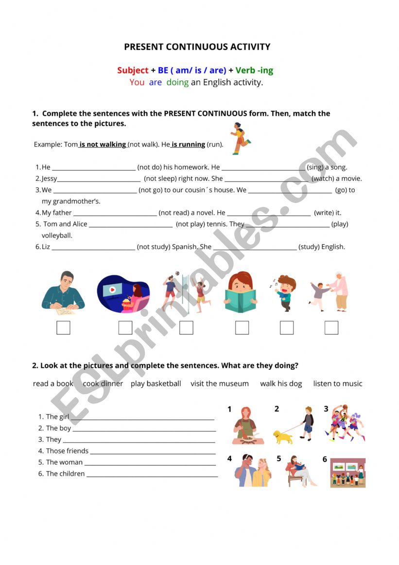 Present Continuous worksheet