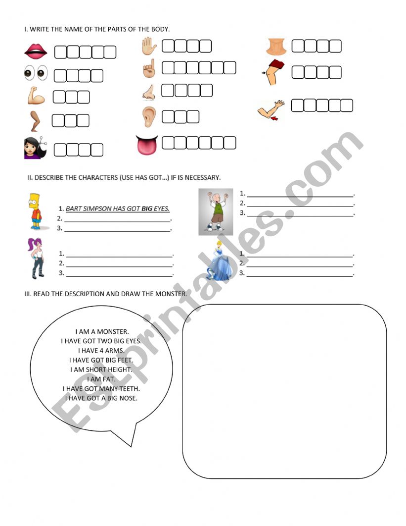 body test worksheet