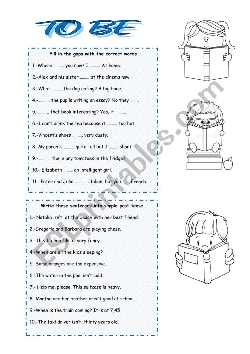 VERB TO BE worksheet