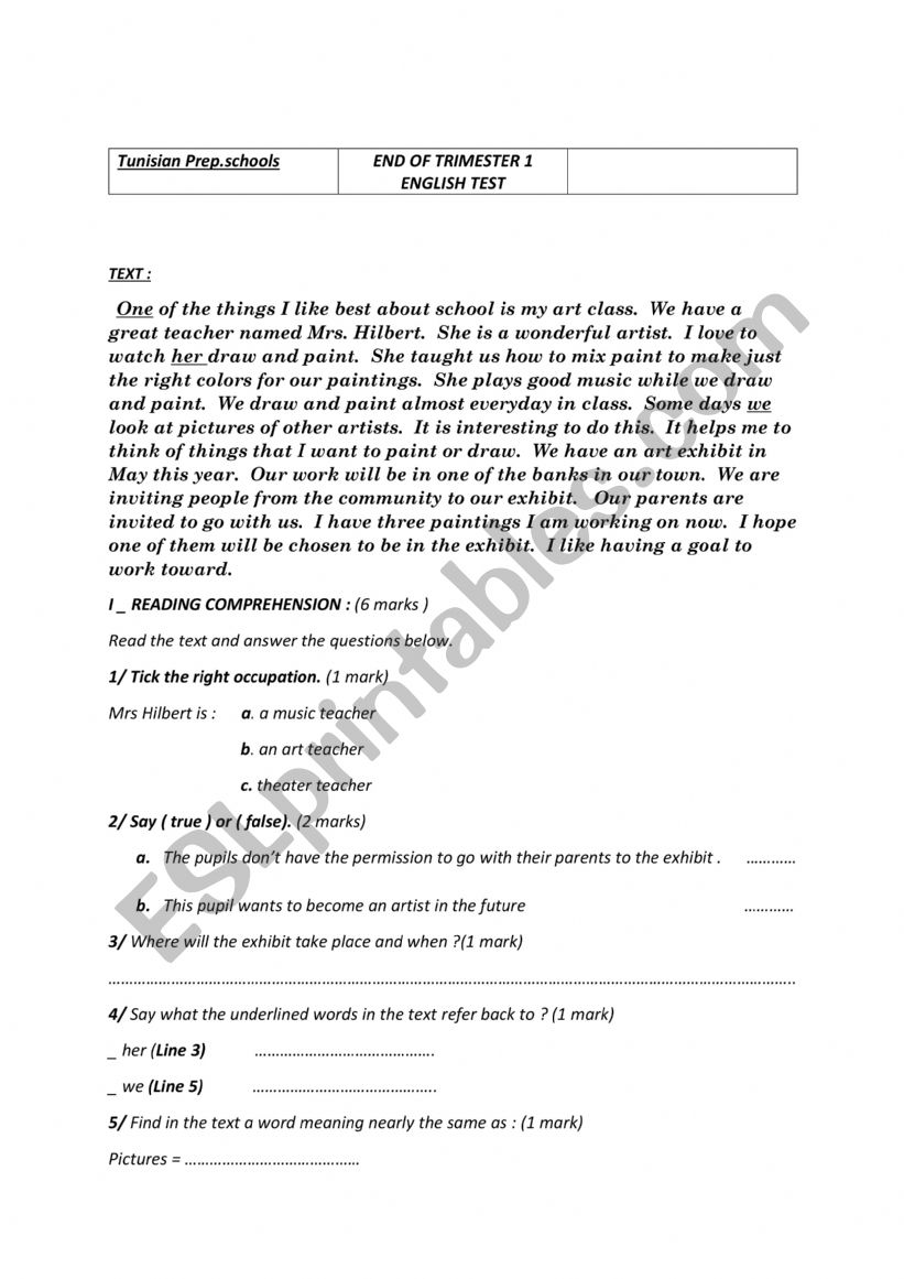 evaluation worksheet