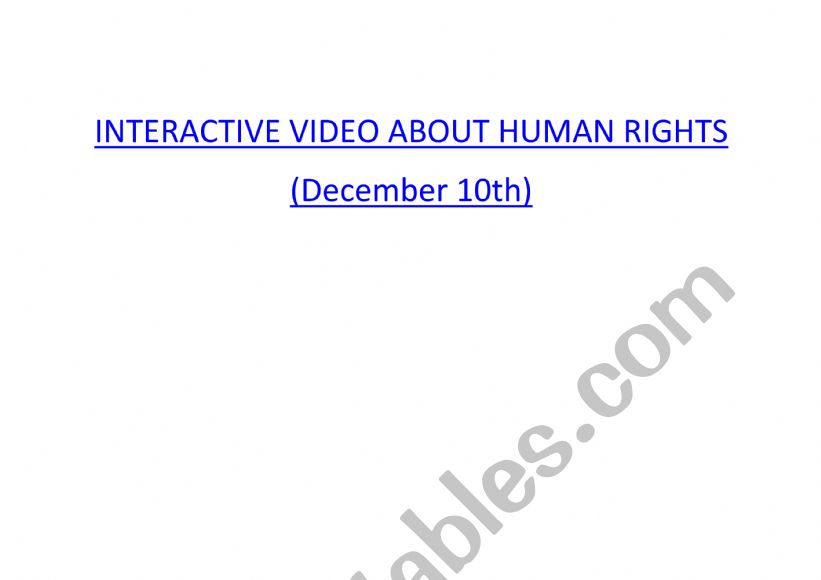 Interactive video about Human Rights