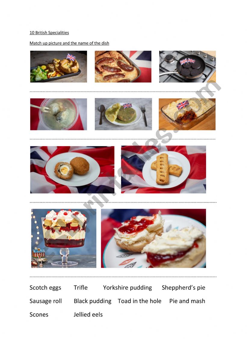 British Food Specialities worksheet