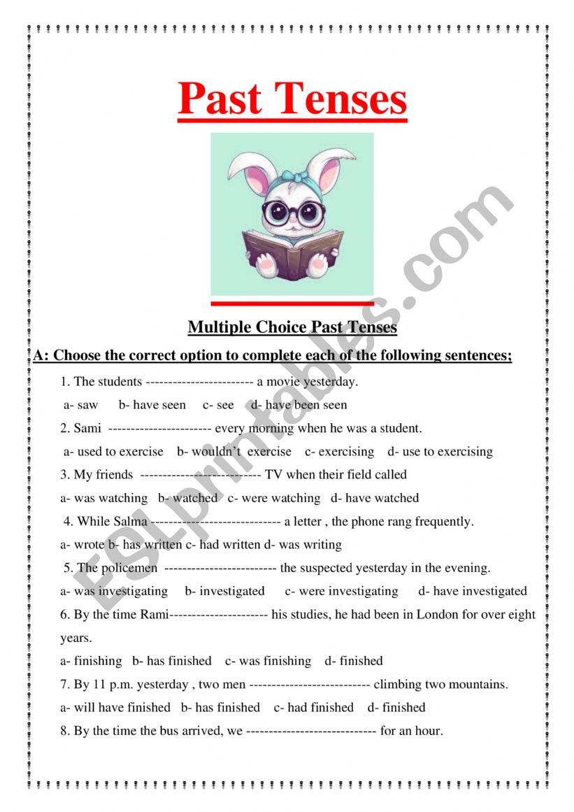 Past Tenses worksheet