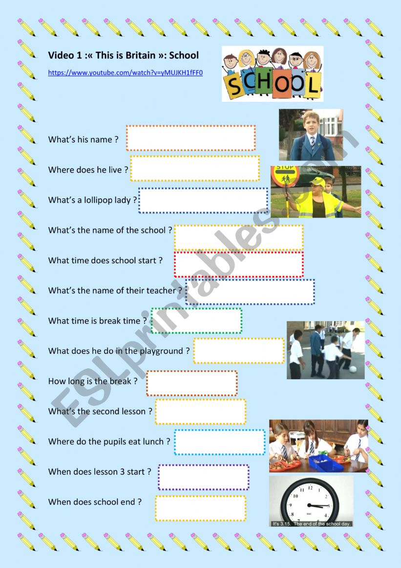 Oral comprehension easy - 2 pages -- school - timetable - school subjects 