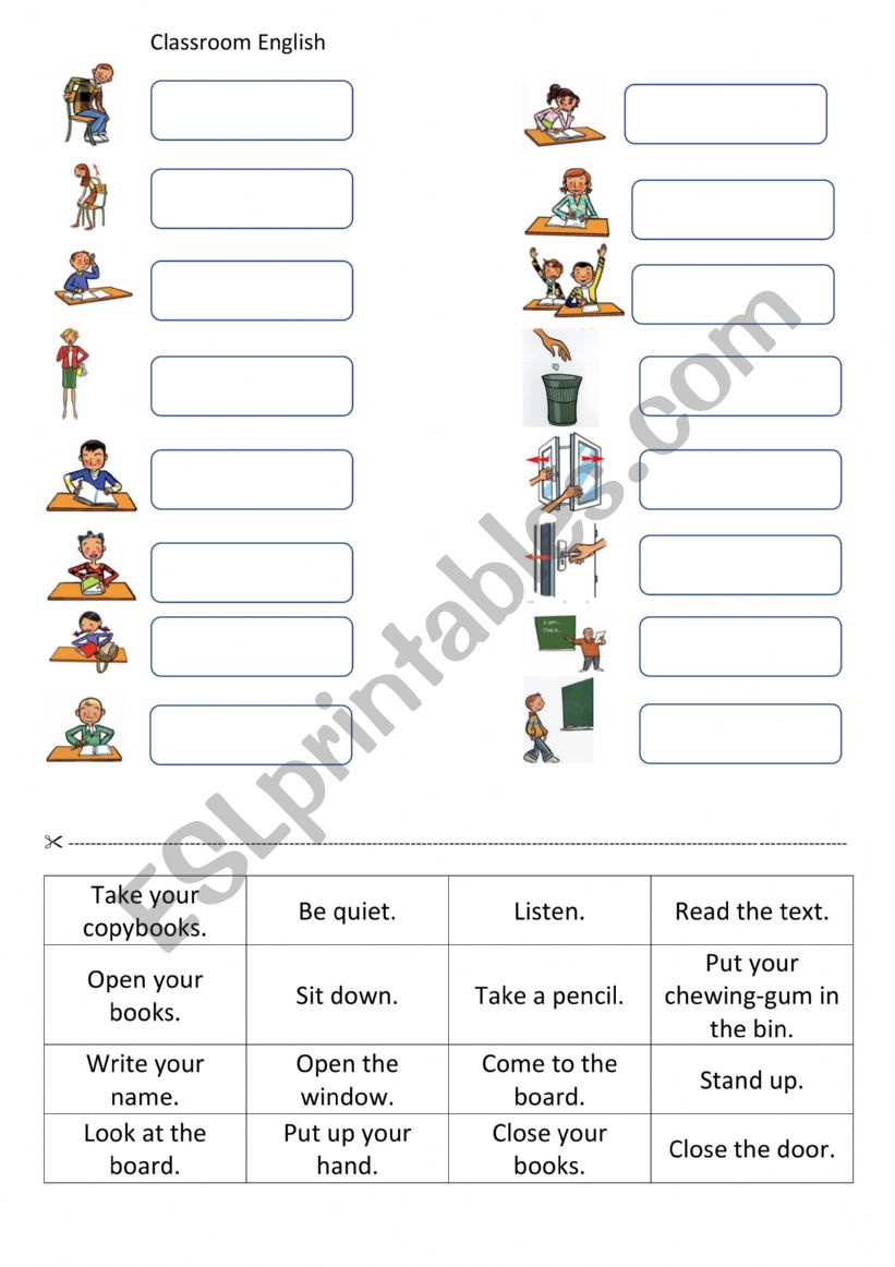 Classroom English  worksheet