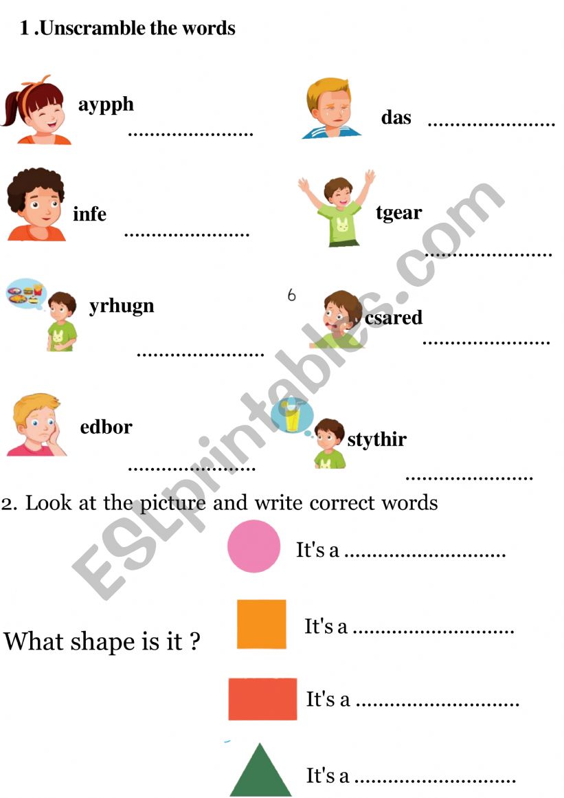 Feelings worksheet