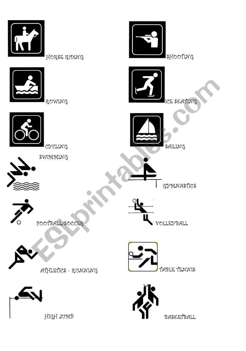Sporting Symbols part 1 worksheet