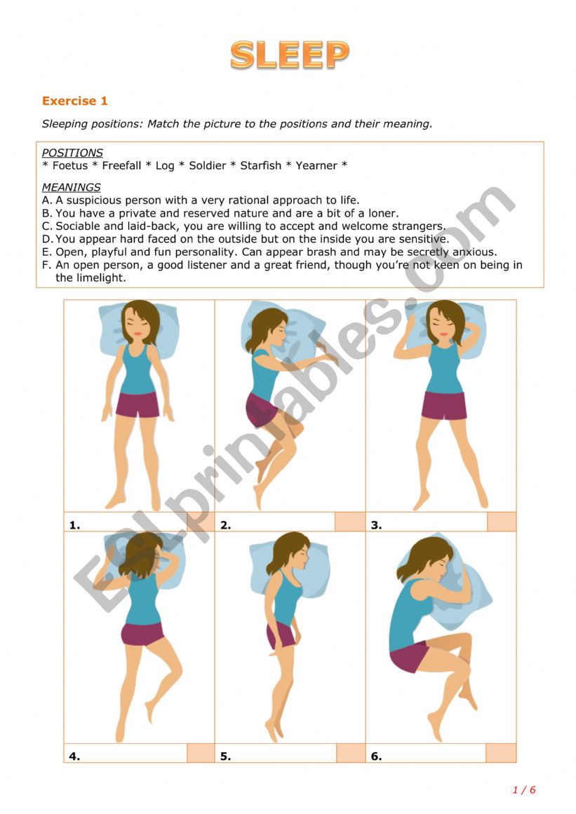 Sleep worksheet