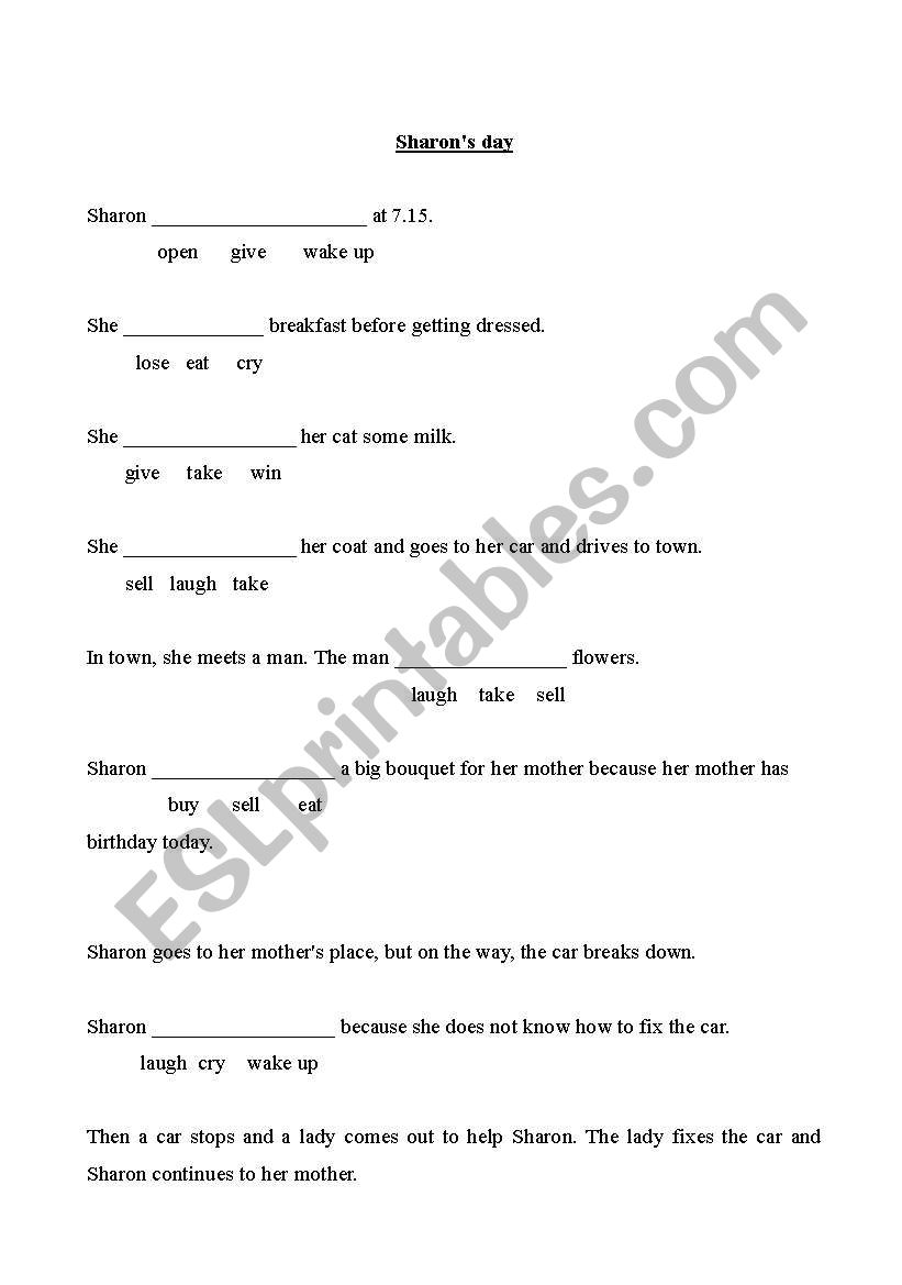 Easy verbs worksheet