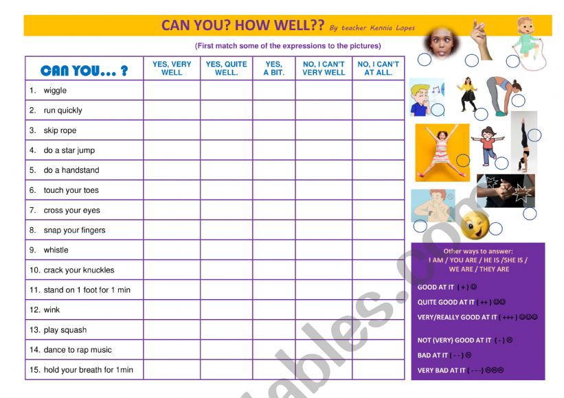 CAN - DIFFERENT EXPRESSIONS  worksheet