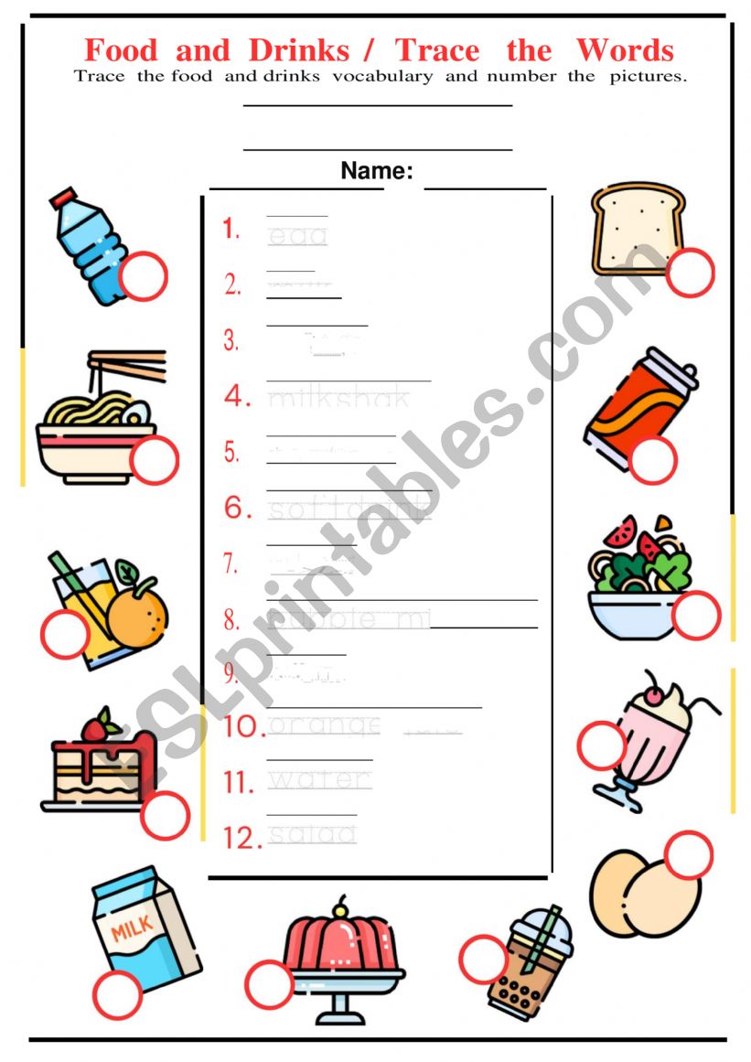 Food and Drinks worksheet