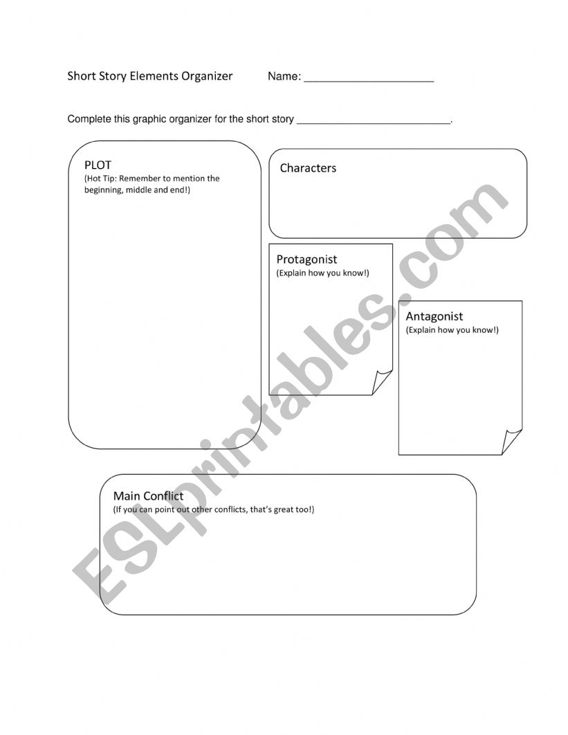 Short Story Elements Graphic Organizer
