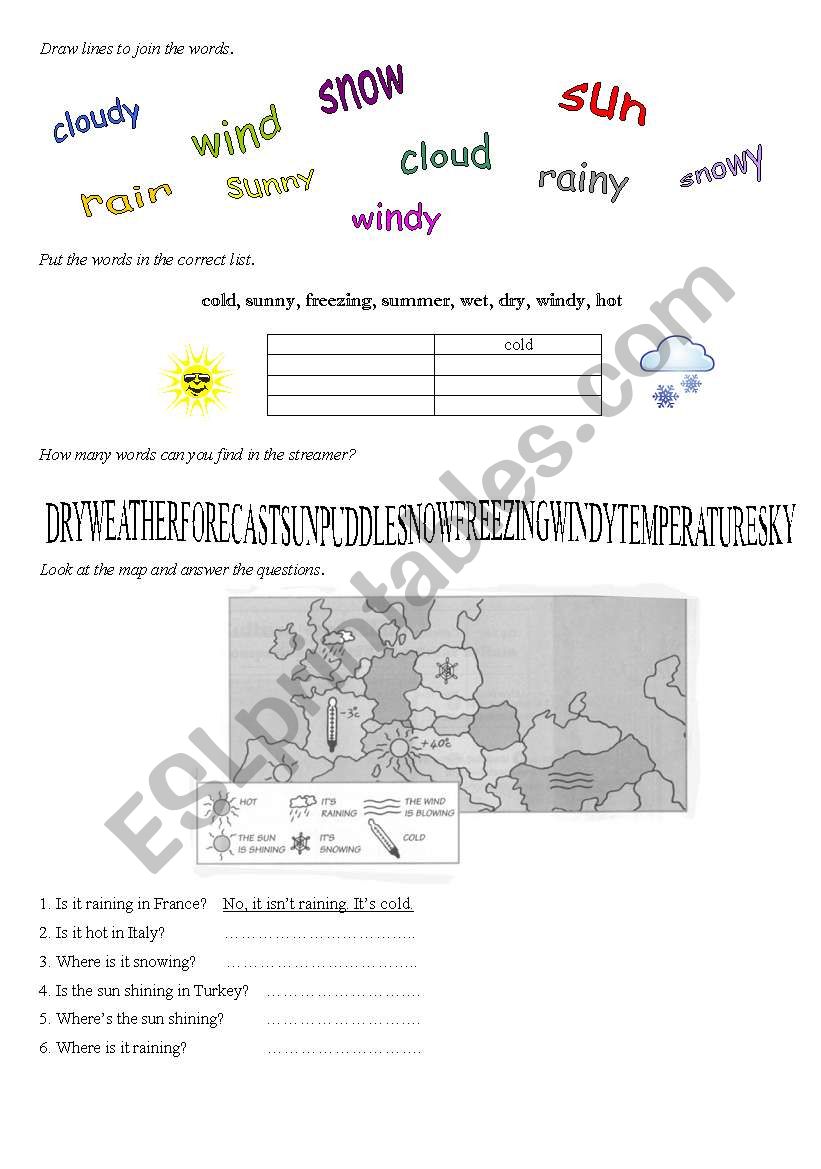 Weather worksheet