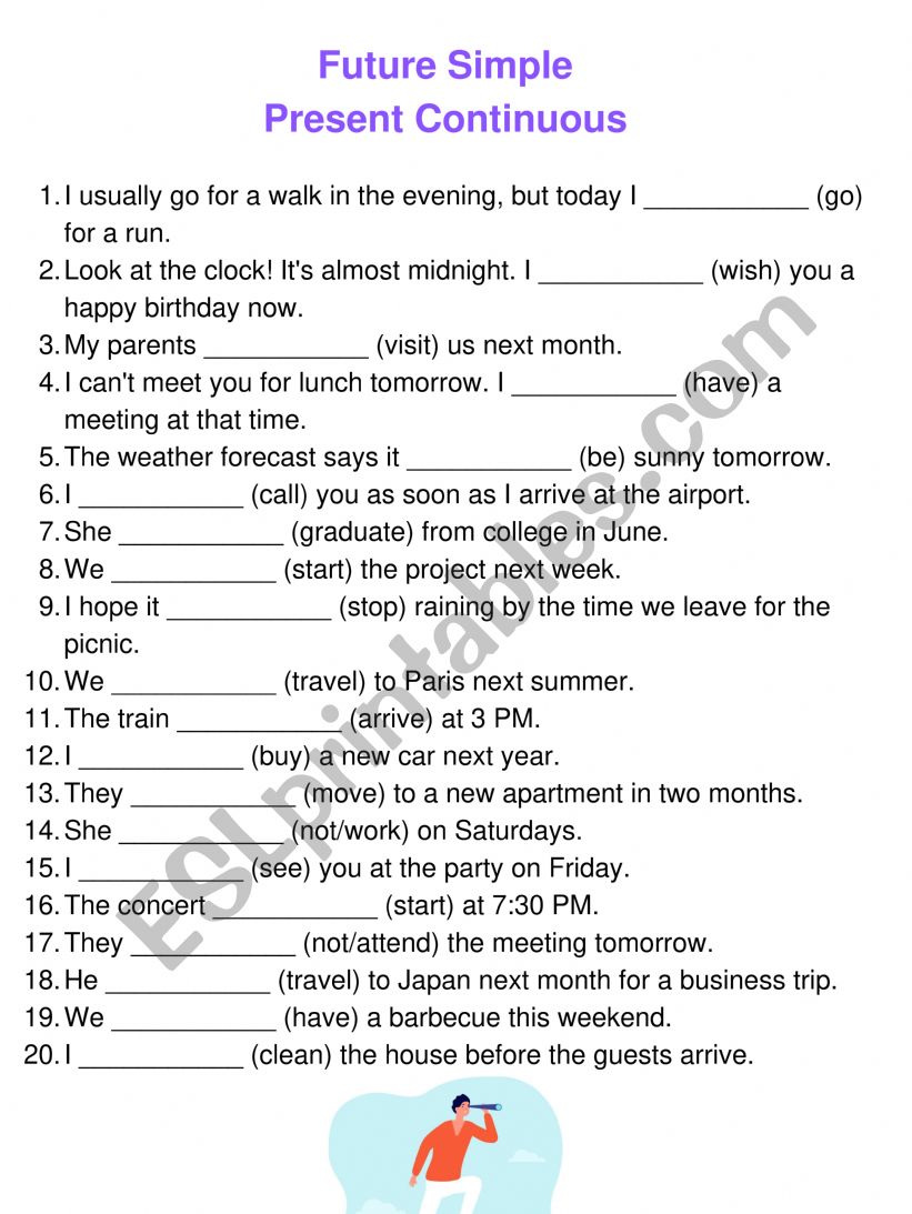Future tenses worksheet