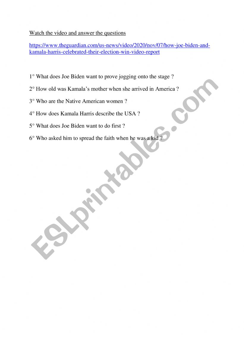 Kamala Harris worksheet