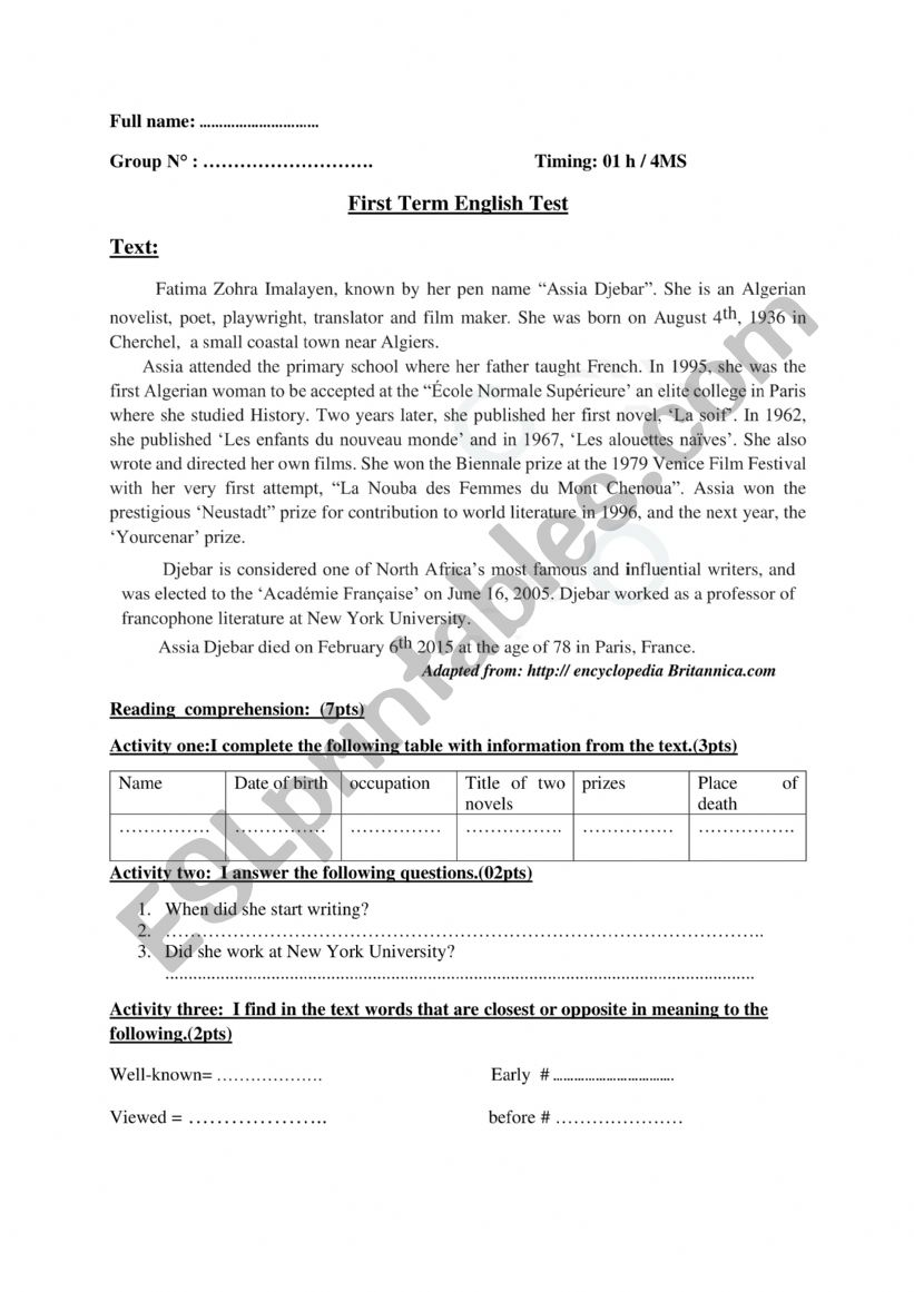 figure  worksheet