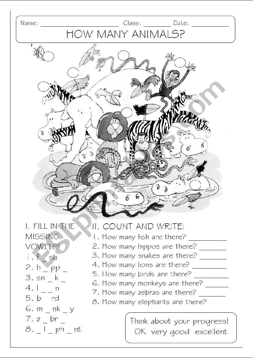 how many...animals? worksheet