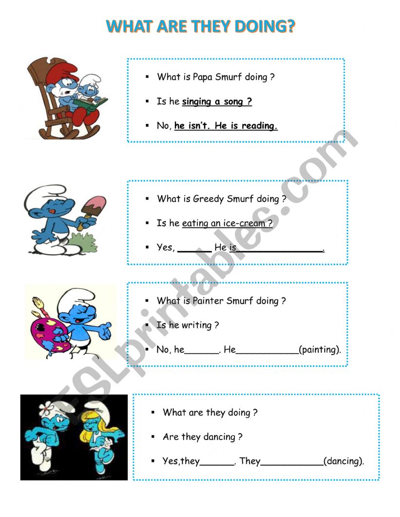 Present Continuous Practice worksheet