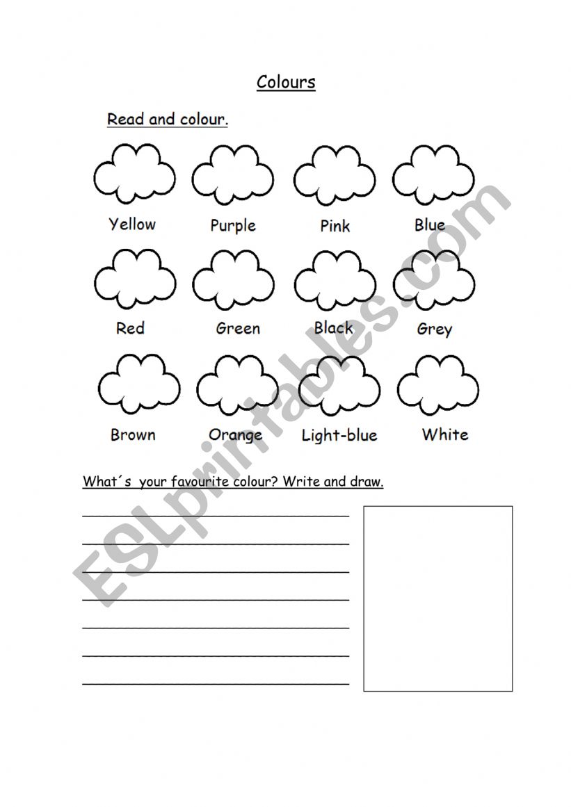 Colours worksheet