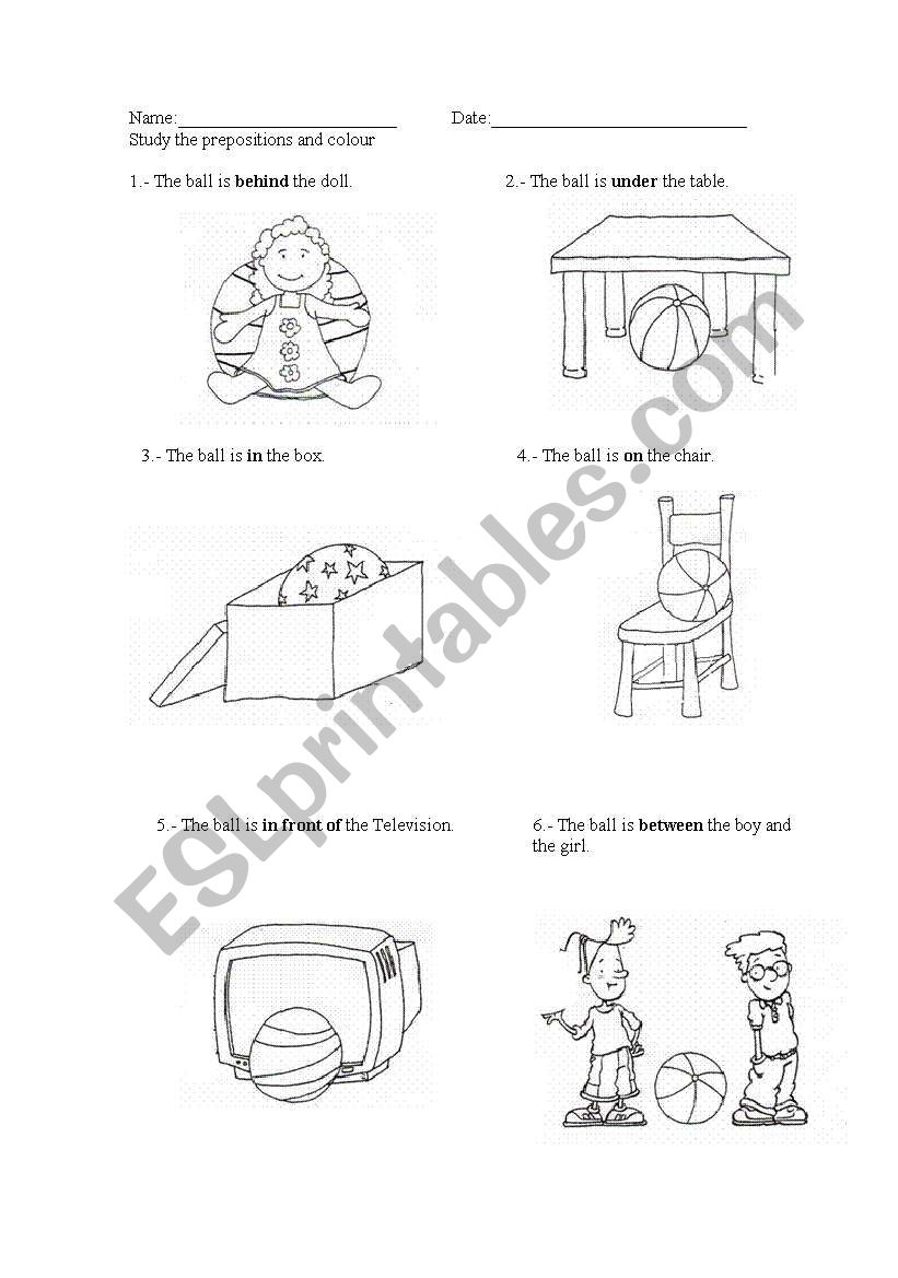 Prepositions worksheet