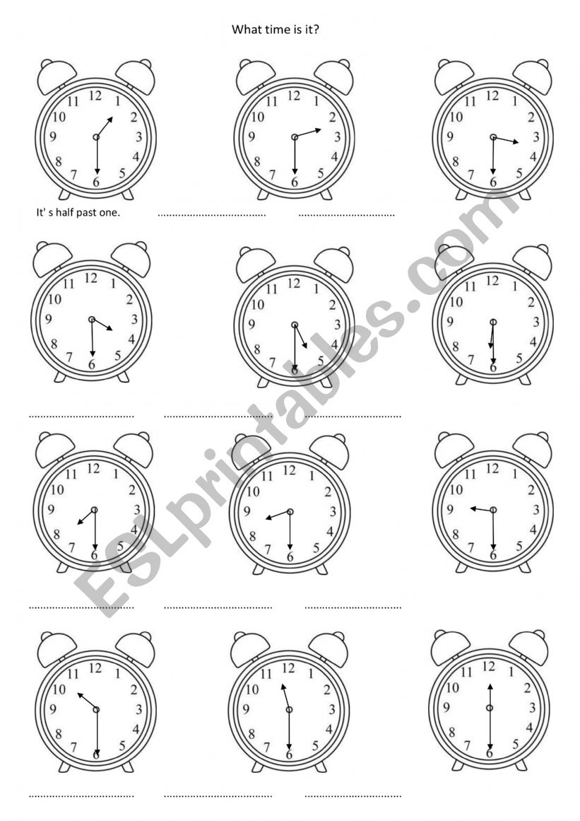 clocks worksheet