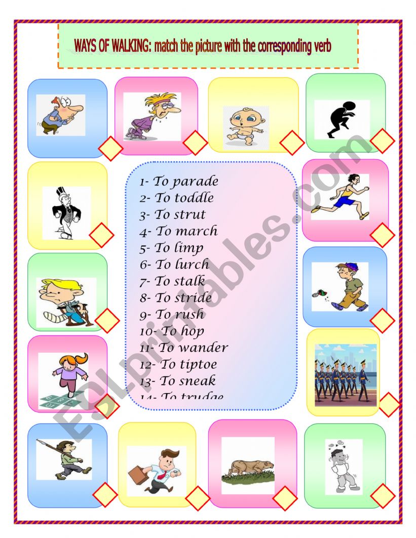 ways of walking  worksheet