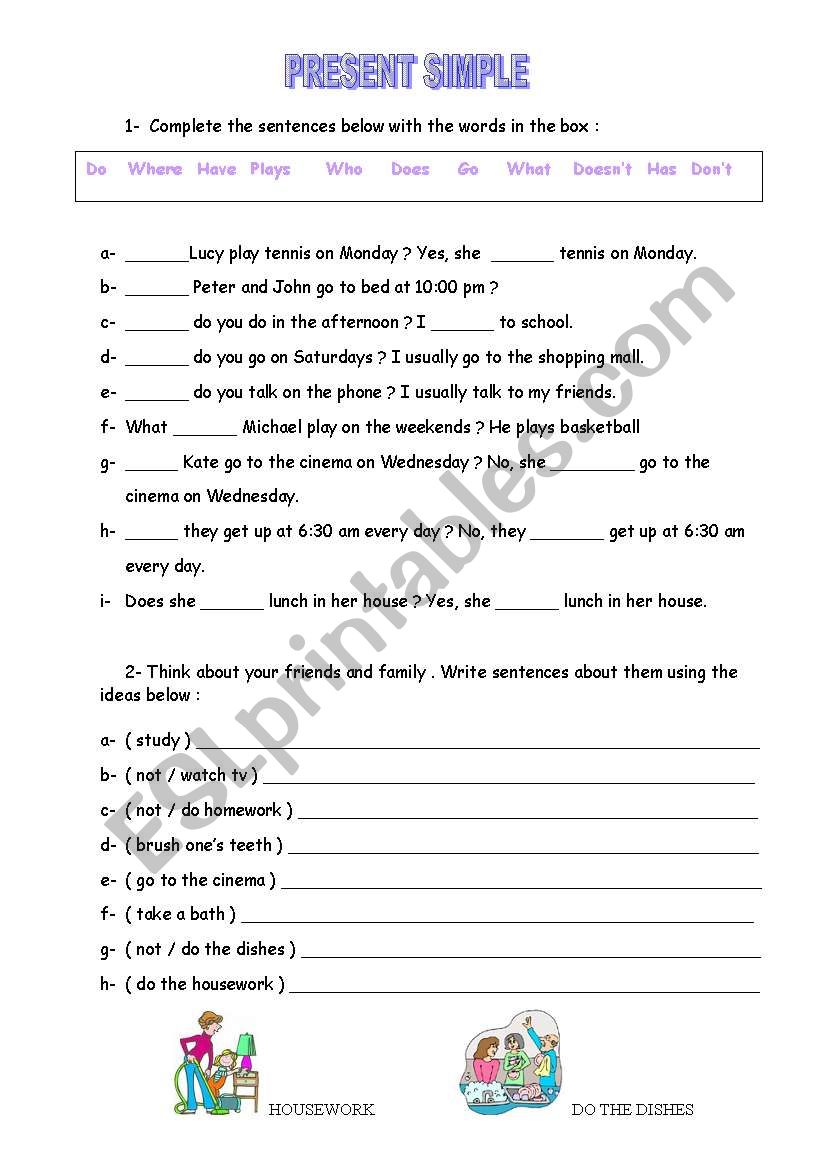 Present Simple worksheet