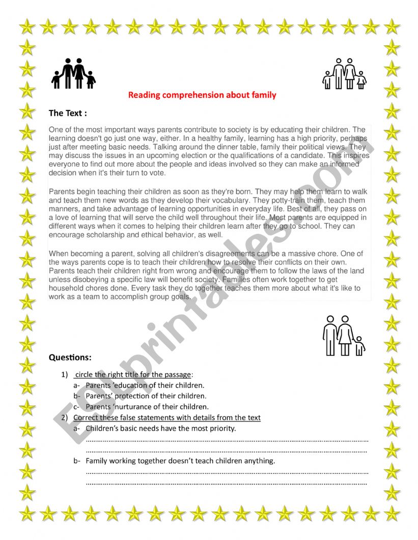 Family worksheet