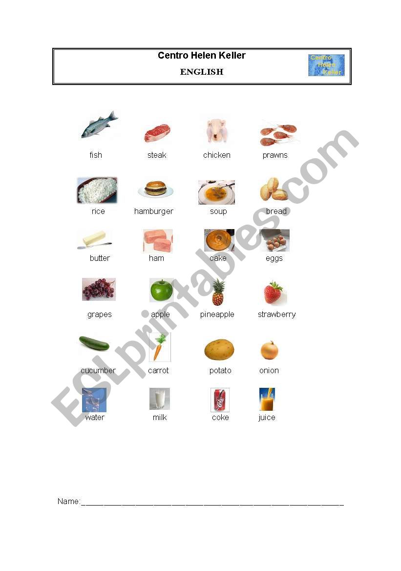Food worksheet