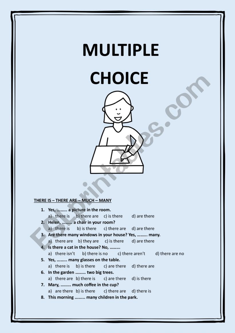 Multiple choice worksheet