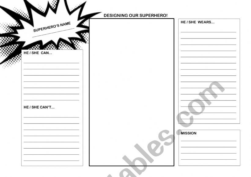 Superhero! worksheet