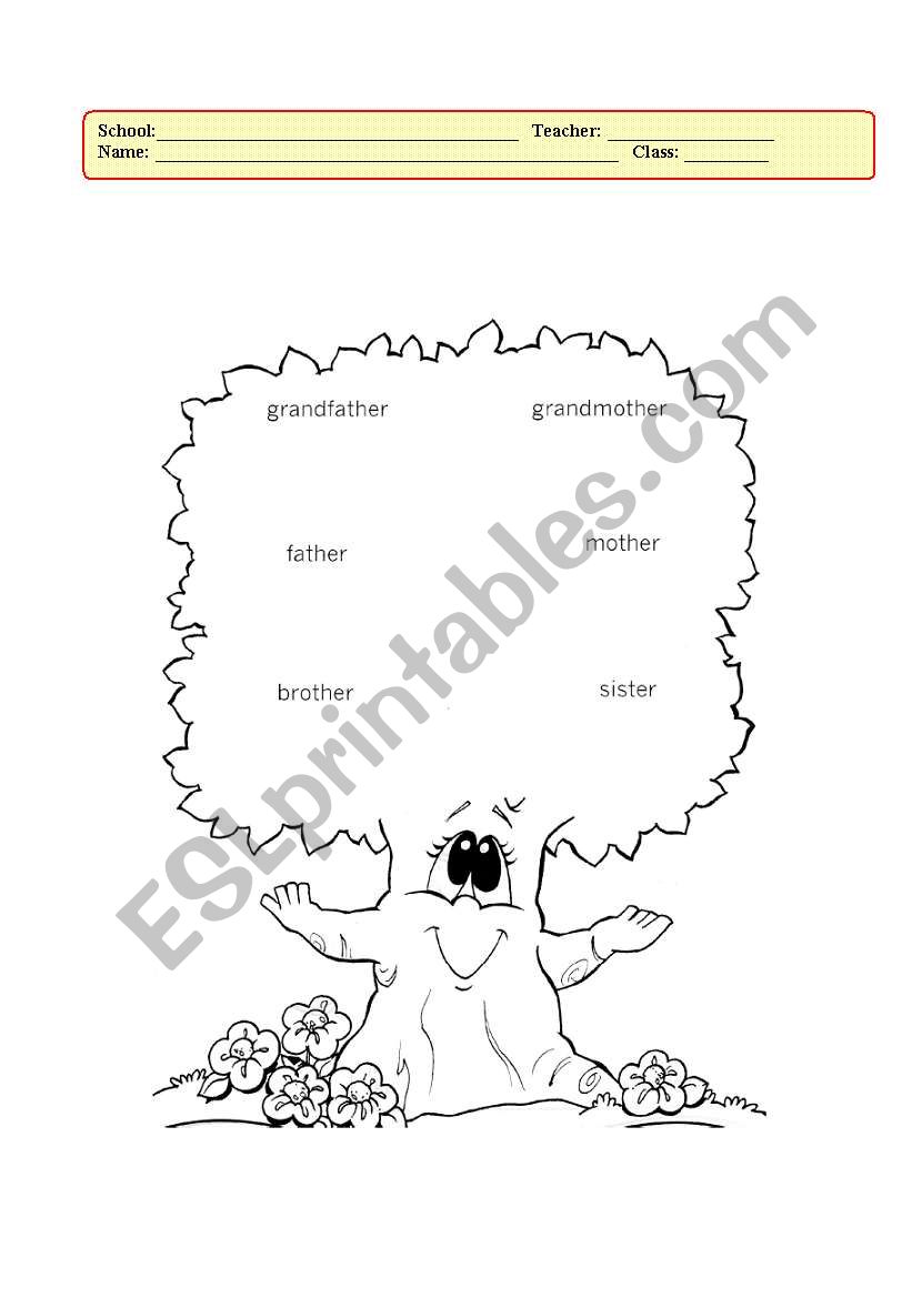 Family Tree worksheet