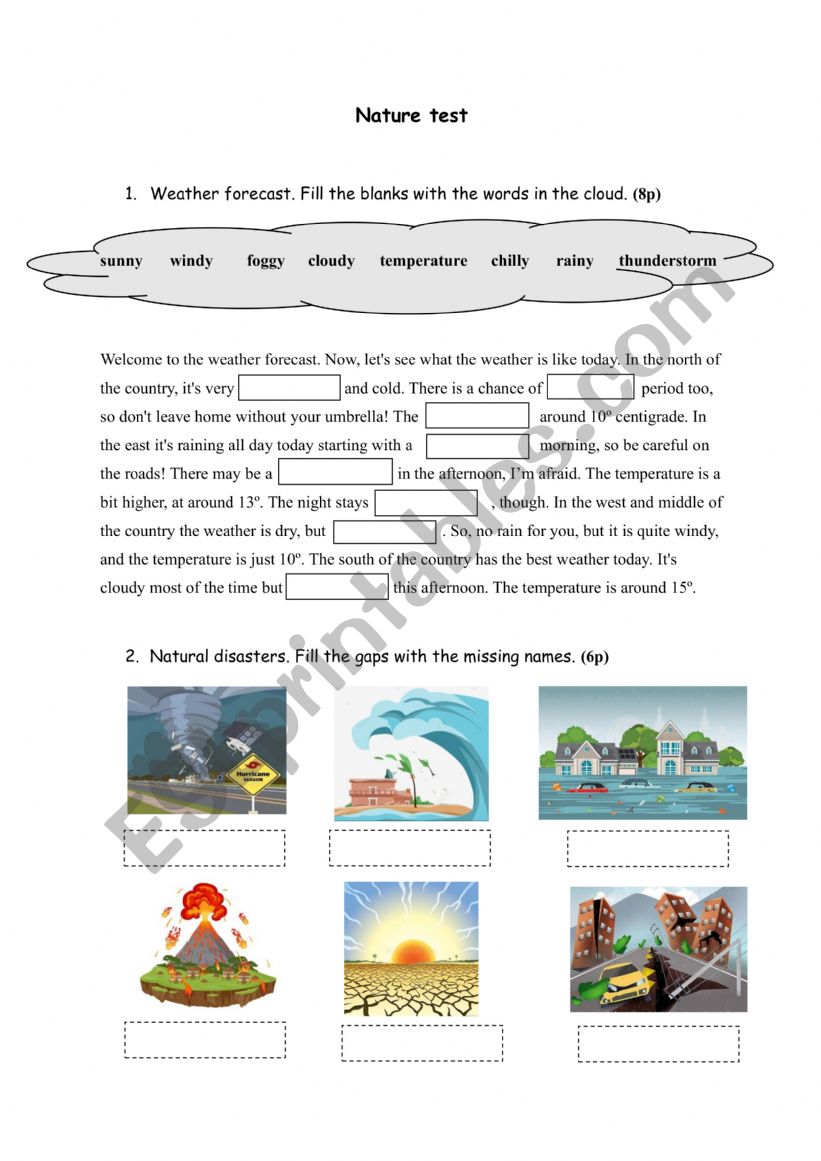 Nature and Environment worksheet