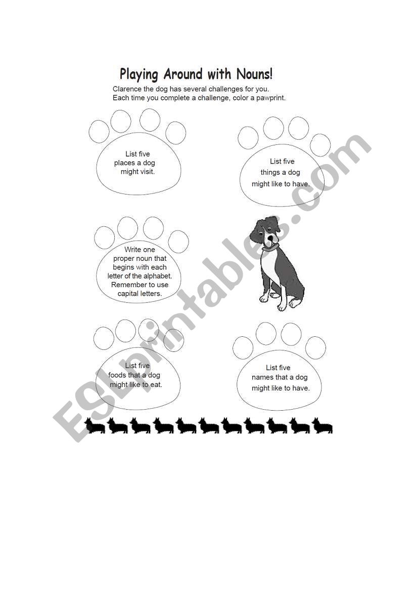 dogs and nouns worksheet