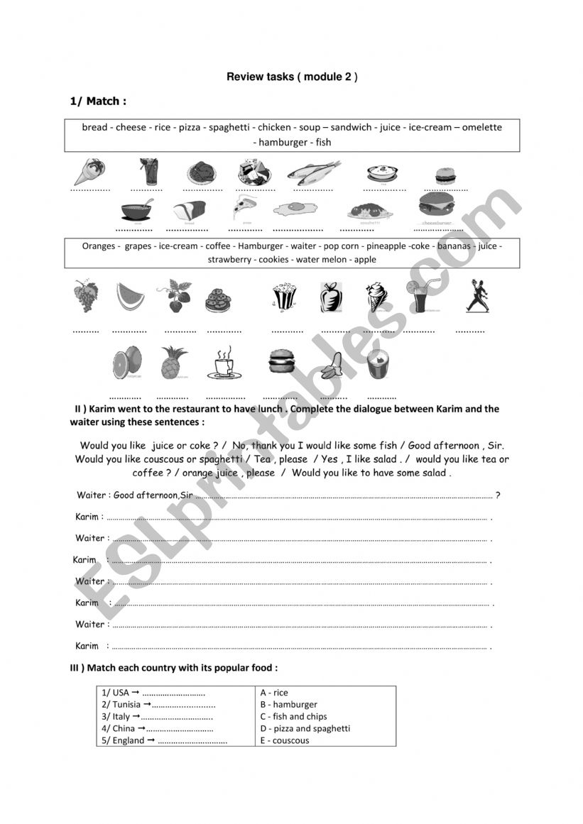 review 9th form worksheet