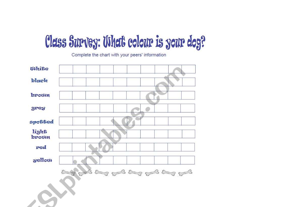 dogs: class survey worksheet