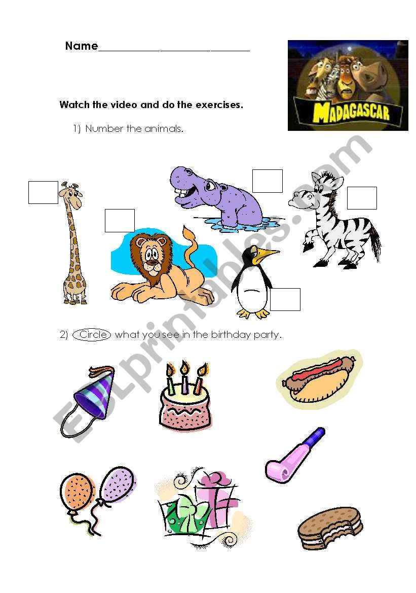 Madagascar worksheet