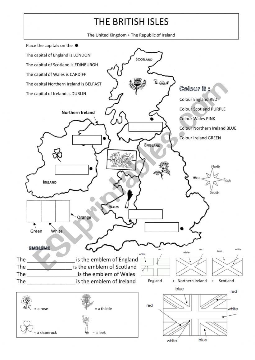 The British isles worksheet
