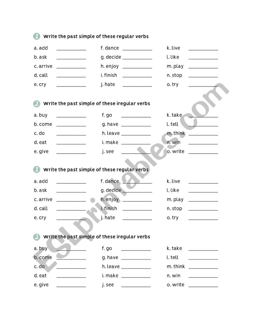 Past Simple Elementary  worksheet