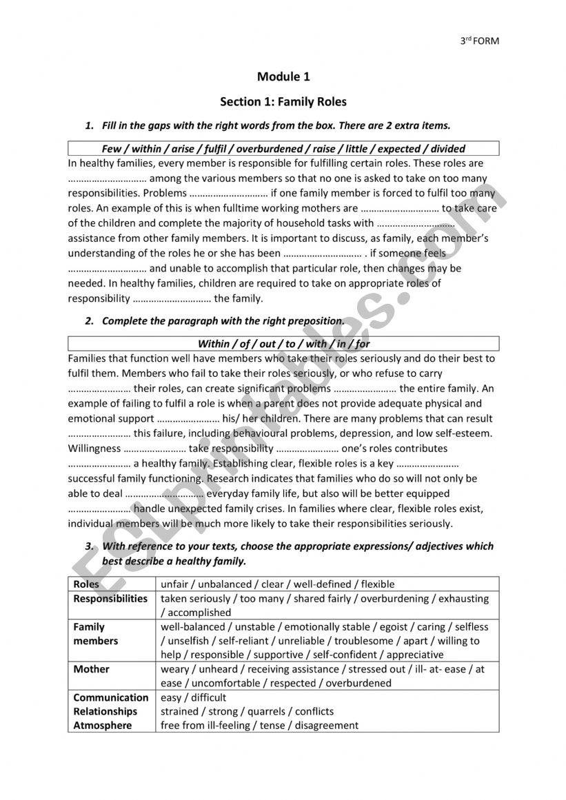 3rd year module 1 section 1 worksheet