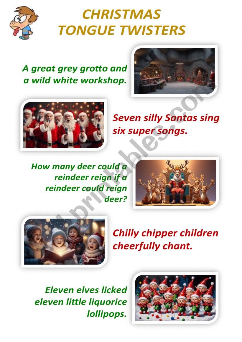 Christmas Tongue Twisters (with AI images)