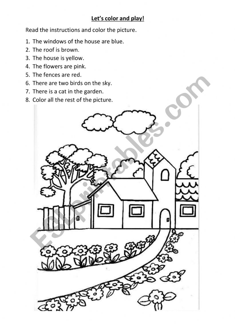 READ AND COLOR worksheet