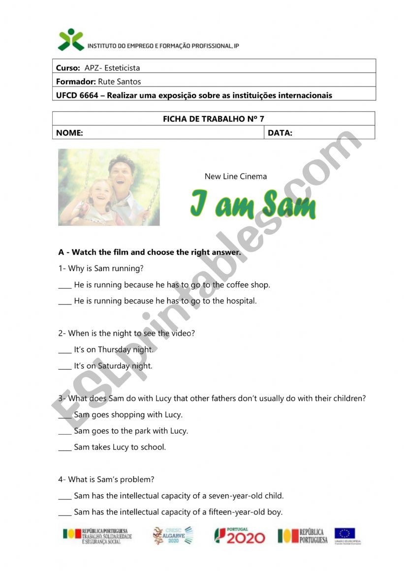 I am Sam/ Disabilities worksheet